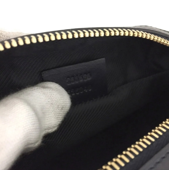 GUCCI WEBBING GG LOGO CANVAS LEATHER COSMETIC POUCH/1A6172 - Picture 6 of 13